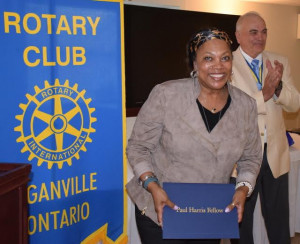 Receiving a Paul Harris Fellow award - Eganville, May 13, 2022